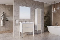 ASB-Woodline Мебель для ванной Лорена 80 белая/бежевая – фотография-4